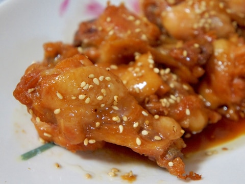 鶏手羽元の照り煮 圧力鍋で簡単に。